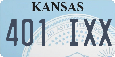 KS license plate 401IXX