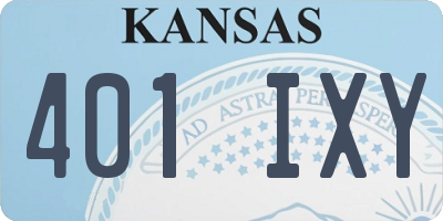 KS license plate 401IXY