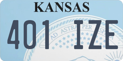 KS license plate 401IZE