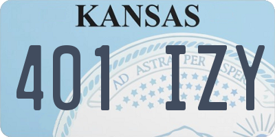 KS license plate 401IZY