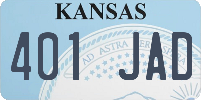 KS license plate 401JAD