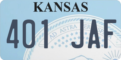 KS license plate 401JAF