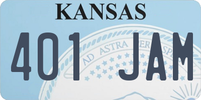 KS license plate 401JAM
