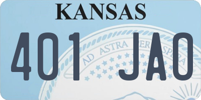 KS license plate 401JAO