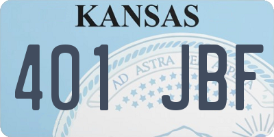 KS license plate 401JBF