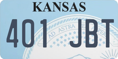 KS license plate 401JBT