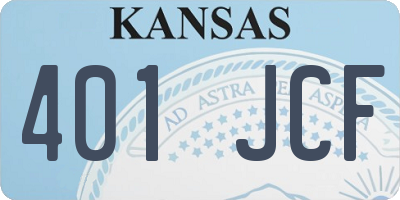 KS license plate 401JCF