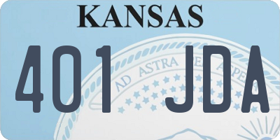 KS license plate 401JDA