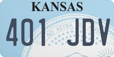 KS license plate 401JDV