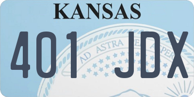 KS license plate 401JDX