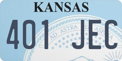 KS license plate 401JEC