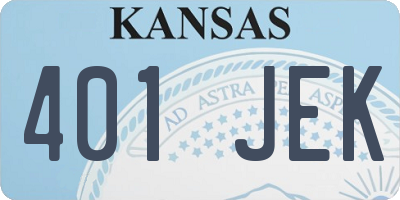 KS license plate 401JEK