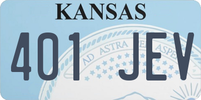 KS license plate 401JEV