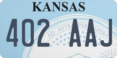 KS license plate 402AAJ