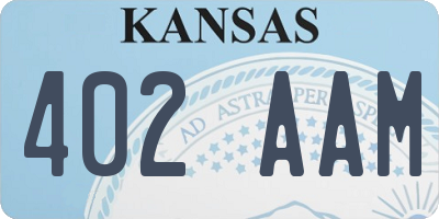 KS license plate 402AAM