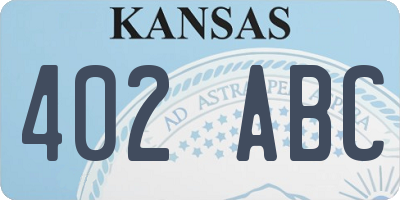 KS license plate 402ABC