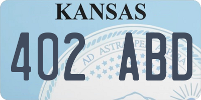 KS license plate 402ABD