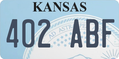 KS license plate 402ABF