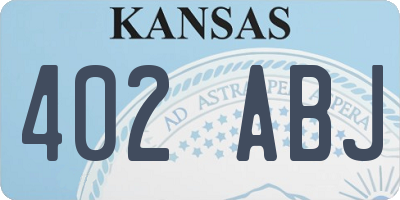 KS license plate 402ABJ
