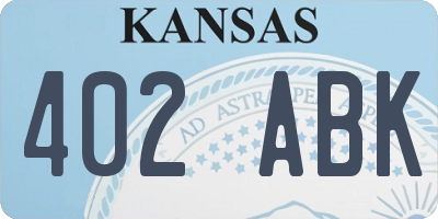 KS license plate 402ABK