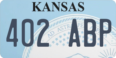 KS license plate 402ABP
