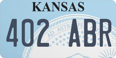 KS license plate 402ABR