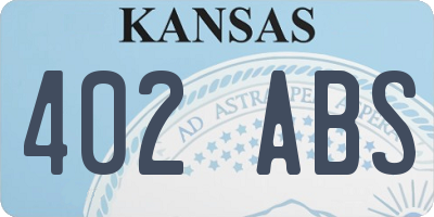 KS license plate 402ABS