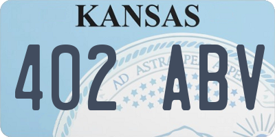 KS license plate 402ABV
