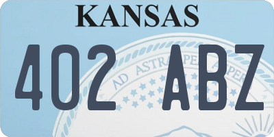 KS license plate 402ABZ