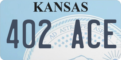 KS license plate 402ACE