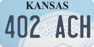 KS license plate 402ACH