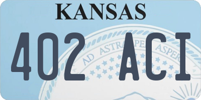 KS license plate 402ACI