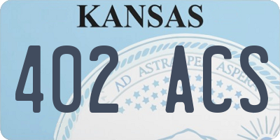 KS license plate 402ACS