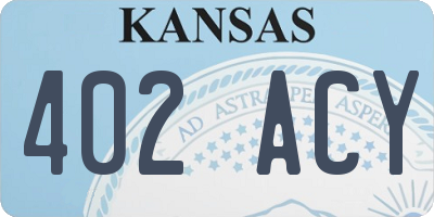 KS license plate 402ACY