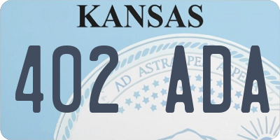 KS license plate 402ADA