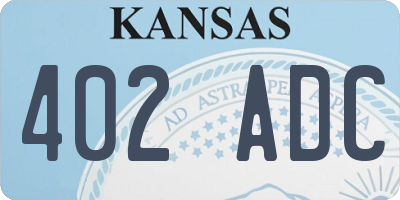 KS license plate 402ADC