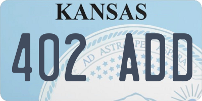 KS license plate 402ADD