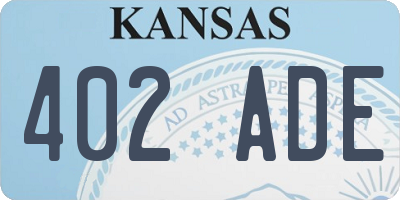 KS license plate 402ADE