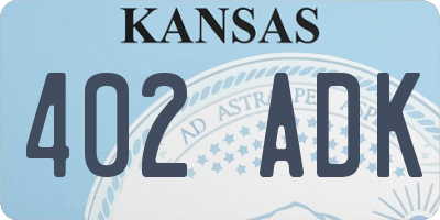 KS license plate 402ADK