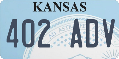 KS license plate 402ADV