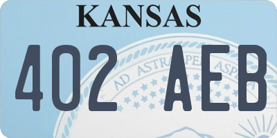 KS license plate 402AEB
