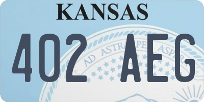 KS license plate 402AEG