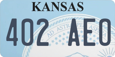 KS license plate 402AEO