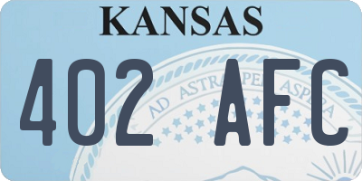 KS license plate 402AFC
