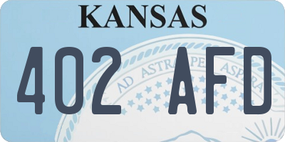 KS license plate 402AFD