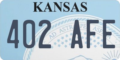 KS license plate 402AFE