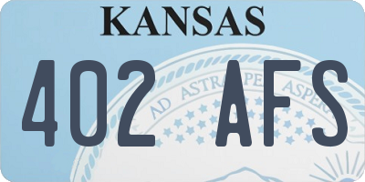 KS license plate 402AFS