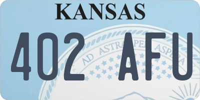 KS license plate 402AFU
