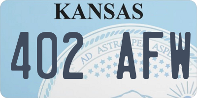 KS license plate 402AFW