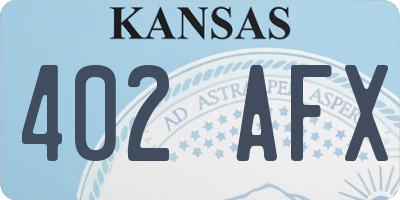 KS license plate 402AFX